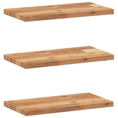 Étagères flottantes 3 pcs 60x20x2 cm acacia massif à l'huile