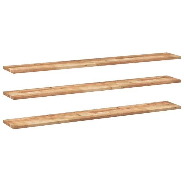 Étagères flottantes 3 pcs 140x20x2 cm acacia massif à l'huile