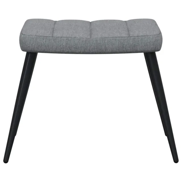 Chaise de relaxation avec tabouret Gris clair Tissu