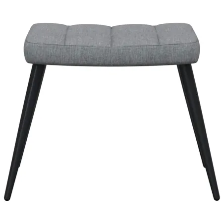 Chaise de relaxation avec tabouret Gris clair Tissu