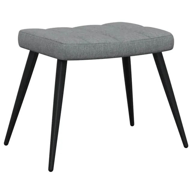 Chaise de relaxation avec tabouret Gris clair Tissu