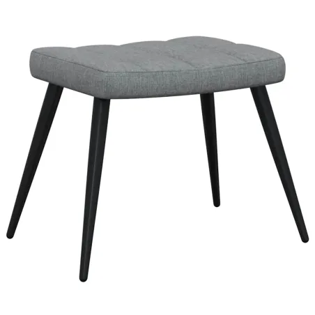 Chaise de relaxation avec tabouret Gris clair Tissu