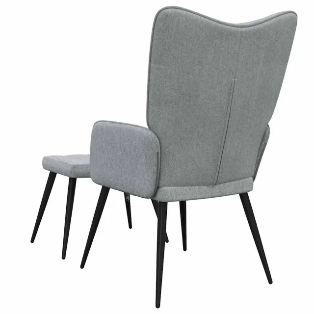 Chaise de relaxation avec tabouret Gris clair Tissu