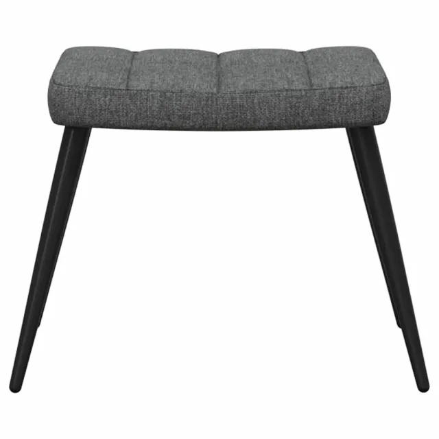 Chaise de relaxation avec tabouret Gris foncé Tissu