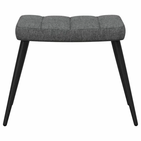 Chaise de relaxation avec tabouret Gris foncé Tissu