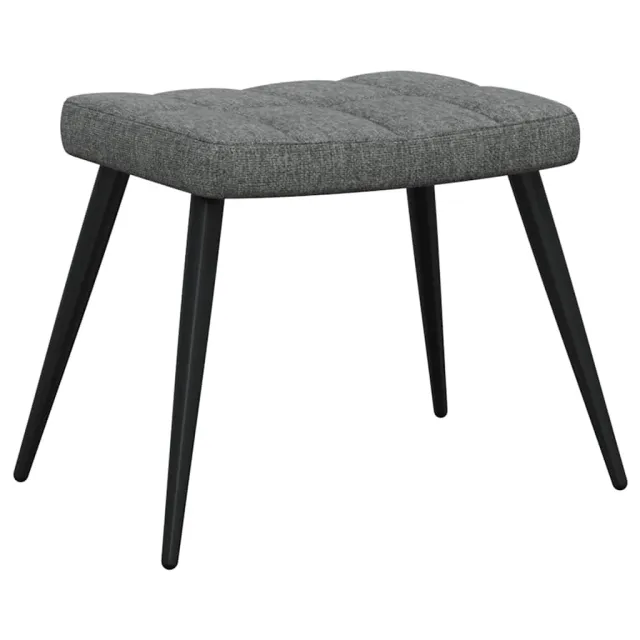 Chaise de relaxation avec tabouret Gris foncé Tissu