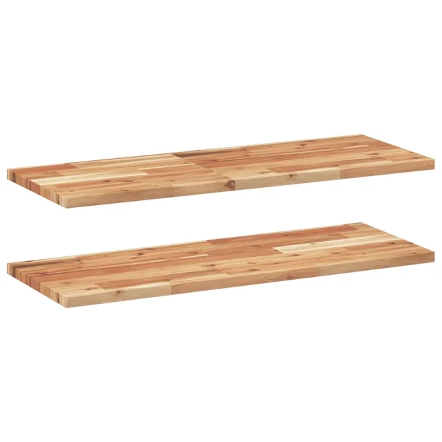 Étagères flottantes 2 pcs 80x30x2 cm acacia massif à l'huile