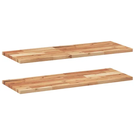 Étagères flottantes 2 pcs 80x30x2 cm acacia massif à l'huile