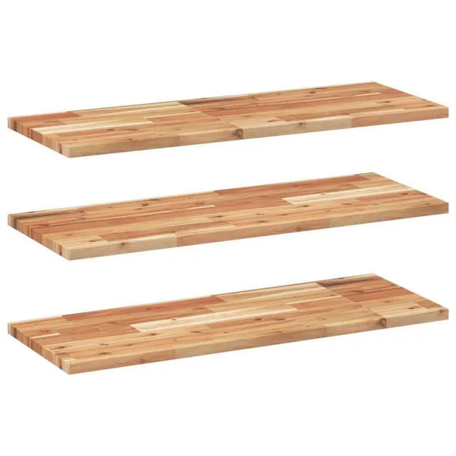 Étagères flottantes 3 pcs 80x30x2 cm acacia massif à l'huile