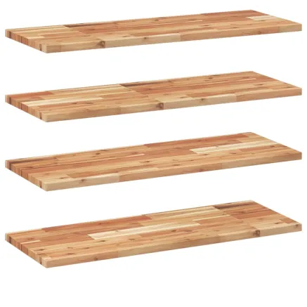 Étagères flottantes 4 pcs 100x30x2 cm acacia massif à l'huile 2