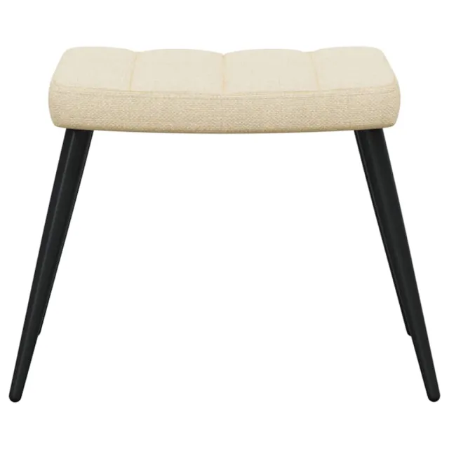Chaise de relaxation avec tabouret Crème Tissu