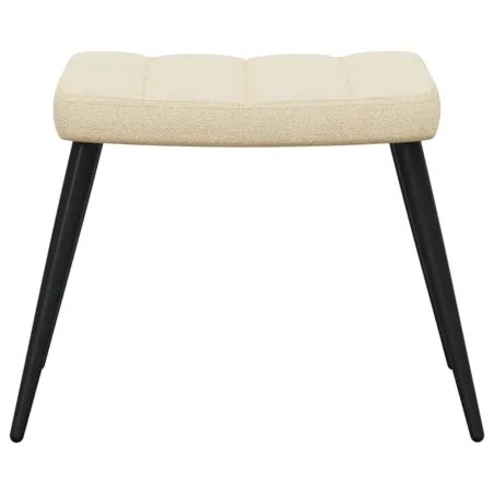 Chaise de relaxation avec tabouret Crème Tissu