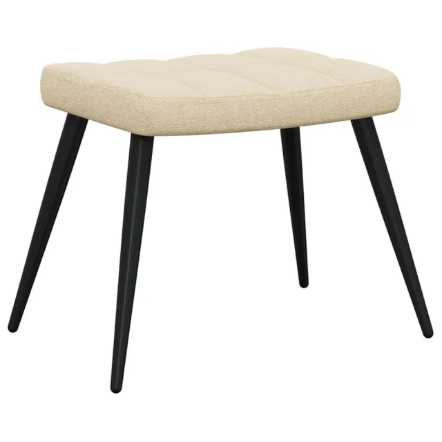 Chaise de relaxation avec tabouret Crème Tissu