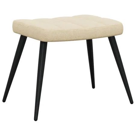 Chaise de relaxation avec tabouret Crème Tissu