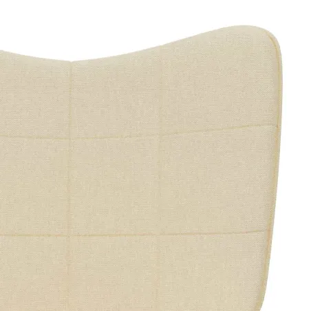 Chaise de relaxation avec tabouret Crème Tissu