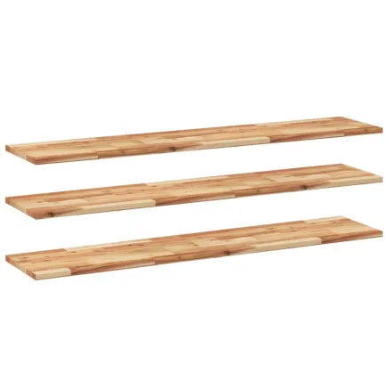 Étagères flottantes 3 pcs 140x30x2 cm acacia massif à l'huile 2