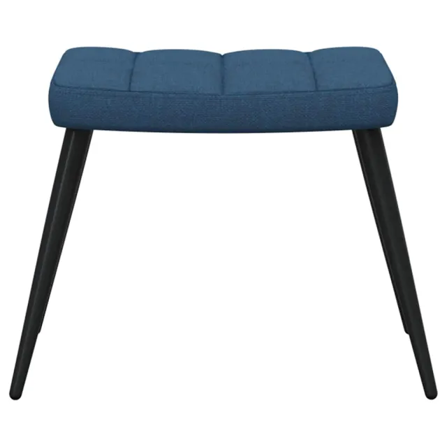 Chaise de relaxation avec tabouret Bleu Tissu
