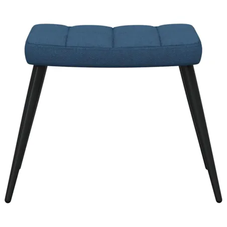 Chaise de relaxation avec tabouret Bleu Tissu