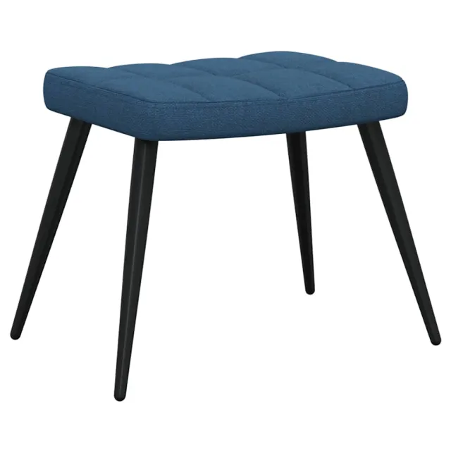 Chaise de relaxation avec tabouret Bleu Tissu