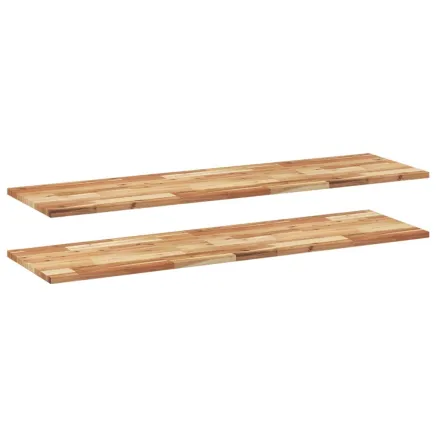 Étagères flottantes 2 pcs 140x40x2 cm acacia massif à l'huile 2