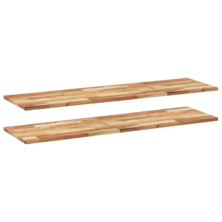 Étagères flottantes 2 pcs 140x40x2 cm acacia massif à l'huile