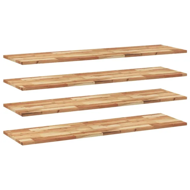 Étagères flottantes 4 pcs 140x40x2 cm acacia massif à l'huile