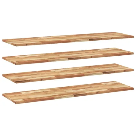 Étagères flottantes 4 pcs 140x40x2 cm acacia massif à l'huile