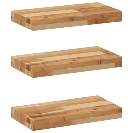 Étagères flottantes 3 pcs 60x20x4 cm acacia massif à l'huile