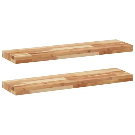 Étagères flottantes 2 pcs 100x20x4 cm acacia massif à l'huile 2