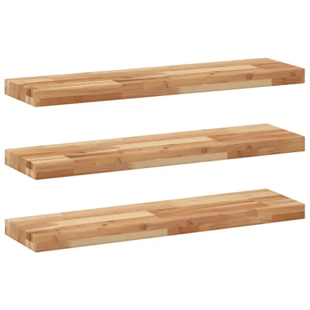 Étagères flottantes 3 pcs 100x20x4 cm acacia massif à l'huile