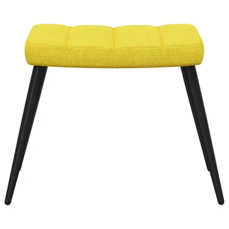 Chaise de relaxation avec tabouret Jaune moutarde Tissu