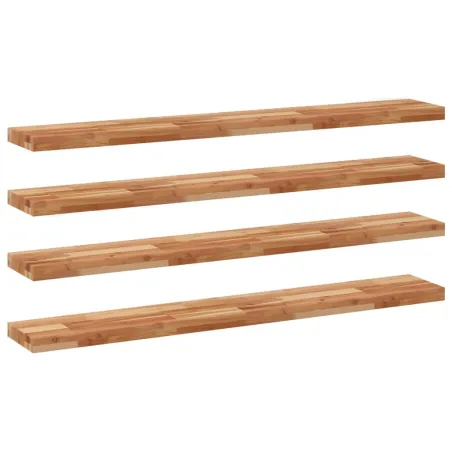 Étagères flottantes 4 pcs 120x20x4 cm acacia massif à l'huile