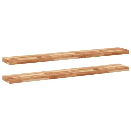 Étagères flottantes 2 pcs 140x20x4 cm acacia massif à l'huile 2