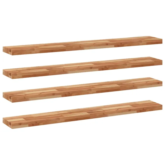 Étagères flottantes 4 pcs 140x20x4 cm acacia massif à l'huile