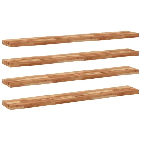 Étagères flottantes 4 pcs 140x20x4 cm acacia massif à l'huile