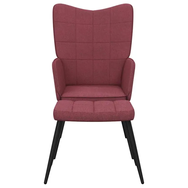 Chaise de relaxation avec tabouret Rouge bordeaux Tissu