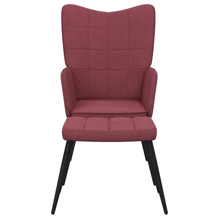 Chaise de relaxation avec tabouret Rouge bordeaux Tissu