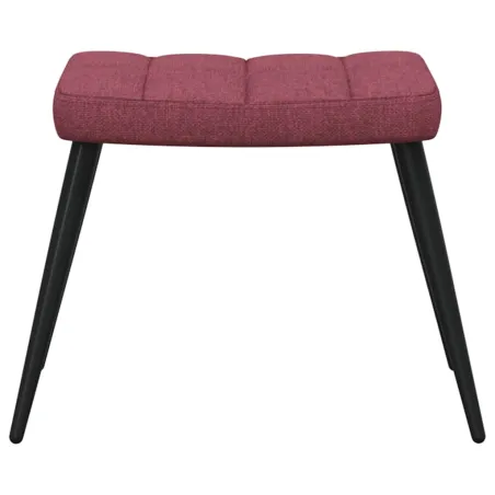 Chaise de relaxation avec tabouret Rouge bordeaux Tissu