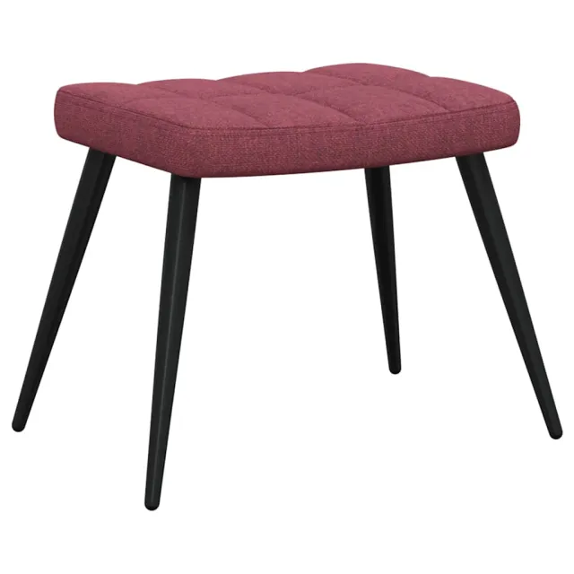 Chaise de relaxation avec tabouret Rouge bordeaux Tissu