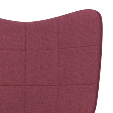 Chaise de relaxation avec tabouret Rouge bordeaux Tissu