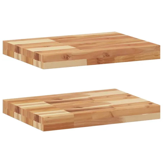 Étagères flottantes 2 pcs 40x30x4 cm acacia massif à l'huile