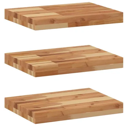 Étagères flottantes 3 pcs 40x30x4 cm acacia massif à l'huile 2