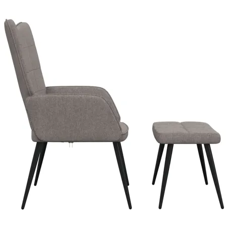 Chaise de relaxation avec tabouret Taupe Tissu