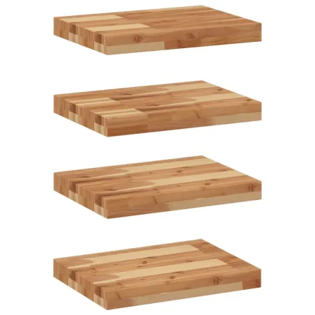 Étagères flottantes 4 pcs 60x30x4 cm acacia massif à l'huile