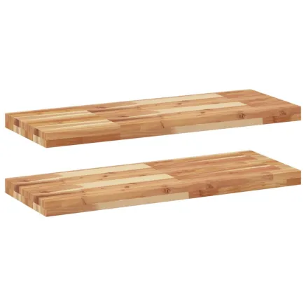 Étagères flottantes 2 pcs 80x30x4 cm acacia massif à l'huile 2