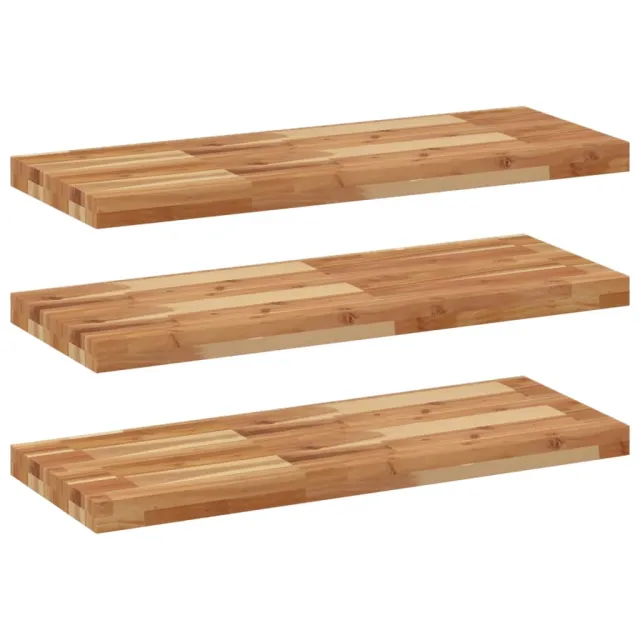 Étagères flottantes 3 pcs 80x30x4 cm acacia massif à l'huile
