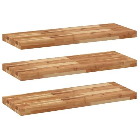 Étagères flottantes 3 pcs 80x30x4 cm acacia massif à l'huile