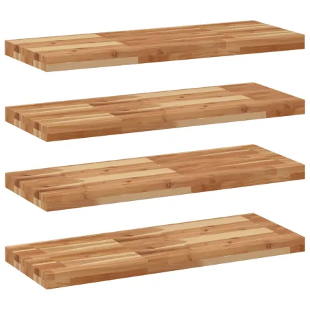 Étagères flottantes 4 pcs 80x30x4 cm acacia massif à l'huile
