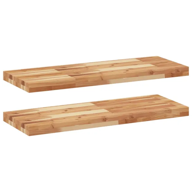 Étagères flottantes 2 pcs 100x30x4 cm acacia massif à l'huile