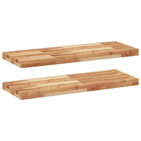 Étagères flottantes 2 pcs 100x30x4 cm acacia massif à l'huile